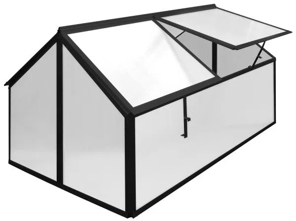 Musta minikasvihuone 4 aukolla 120x80x67cm